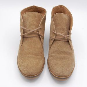 Lucky Brand Leather Suede Lace Up Chukka Boots Desert Tan Womens Us Size 8.5 M
